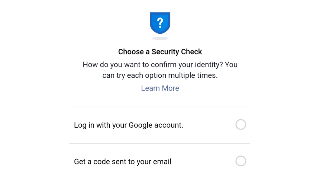 Contrôle de sécurité de Facebook