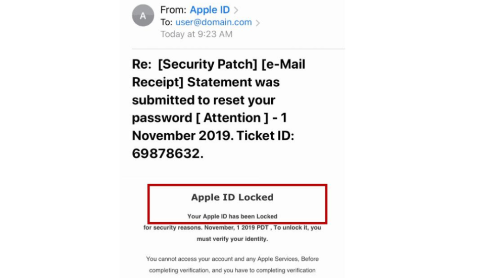 Fact about "Your Apple ID Has Been Locked for Security Reasons” Email