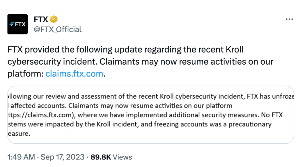 FTX Reactivates Claim Portal Post-Cyber Breach