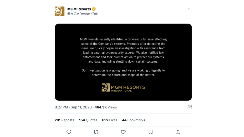MGM Resorts Grapples with Cybersecurity Challenge
